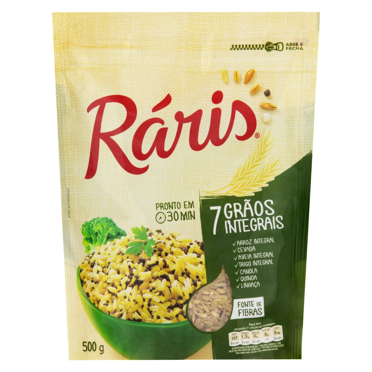Arroz Integral 7 Grãos Raris Pacote 500g